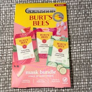 Burt's Bees Sheet Mask Trio - Pink, Yellow, Green Packaging